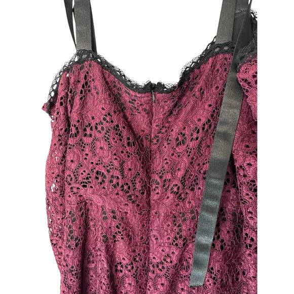 Alexis Burgundy Whimsigoth Guipure Lace Sophia‎ Cocktail Mini Dress Size Small - Picture 8 of 14